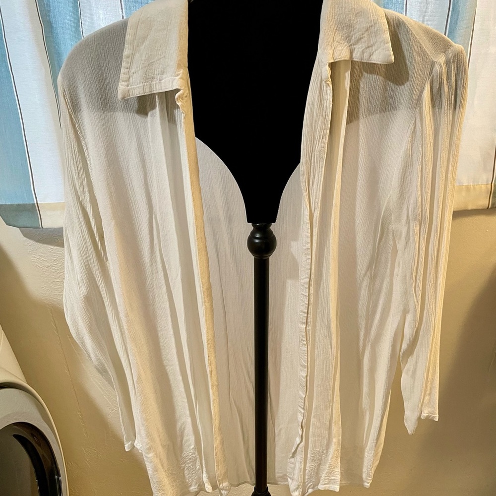 Sheer Rayon Button Up